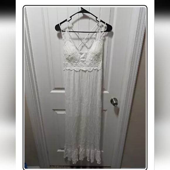 J For Justify Elegant Off-White Lace Maxi Dress   Size 1X - Picture 5 of 5